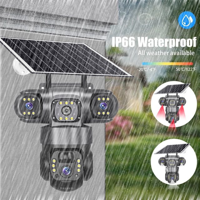 hybrid 12mp (4+4+4) 4k triple lenses triple screens 4g v380pro solar camera hybrid 12mp (4+4+4) 4k triple lenses triple screens 4g v380pro solar camera