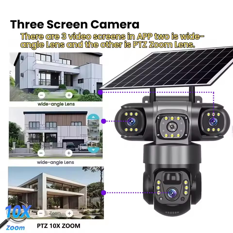 hybrid 12mp (4+4+4) 4k triple lenses triple screens 4g v380pro solar camera hybrid 12mp (4+4+4) 4k triple lenses triple screens 4g v380pro solar camera