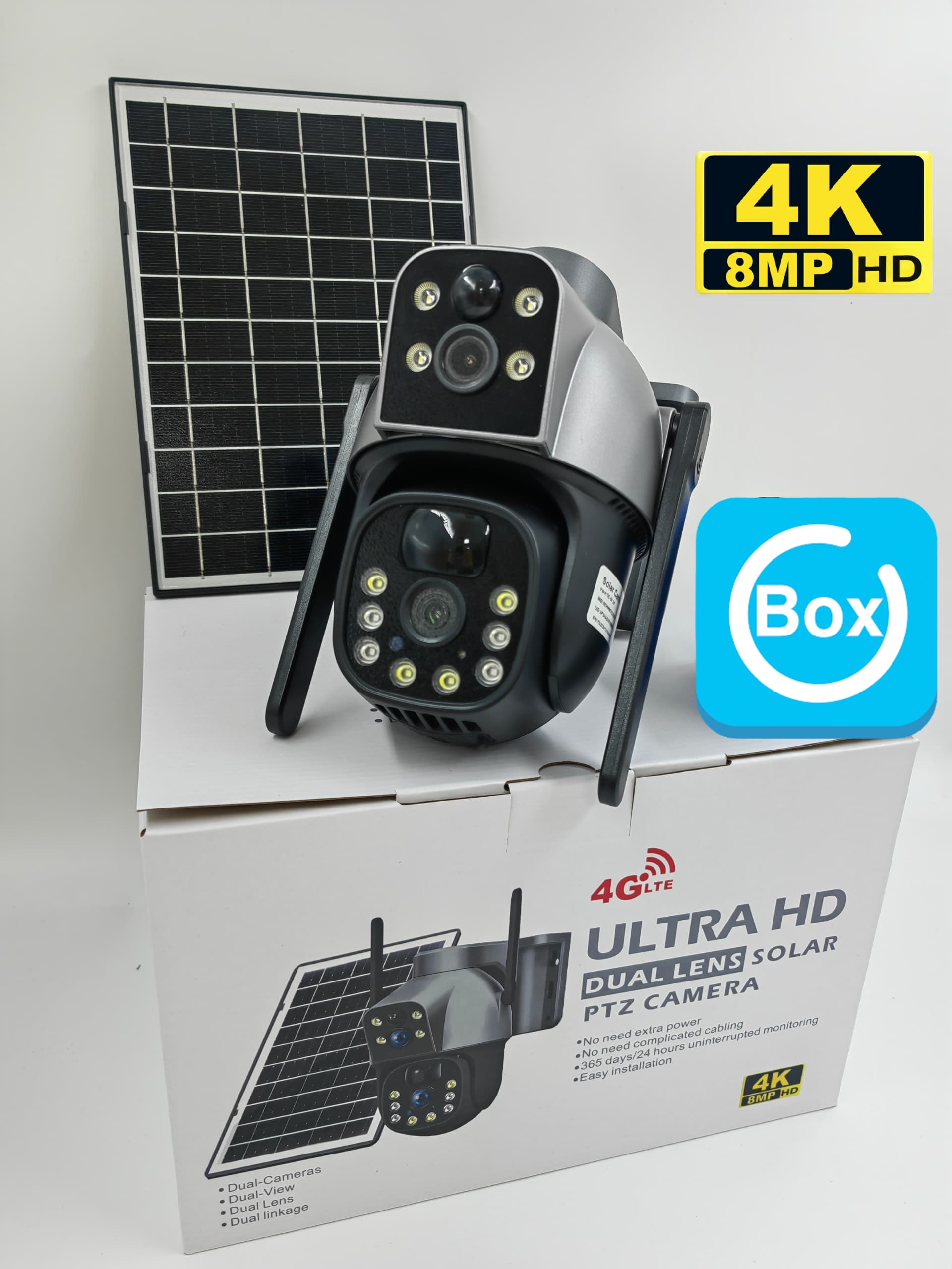 ubox dual sensor hybrid solar ptz camera: with ultra wide angle bullet camera lens + 8mp 4k image quality ubox dual sensor hybrid solar ptz camera: with ultra wide angle bullet camera lens + 8mp 4k image quality