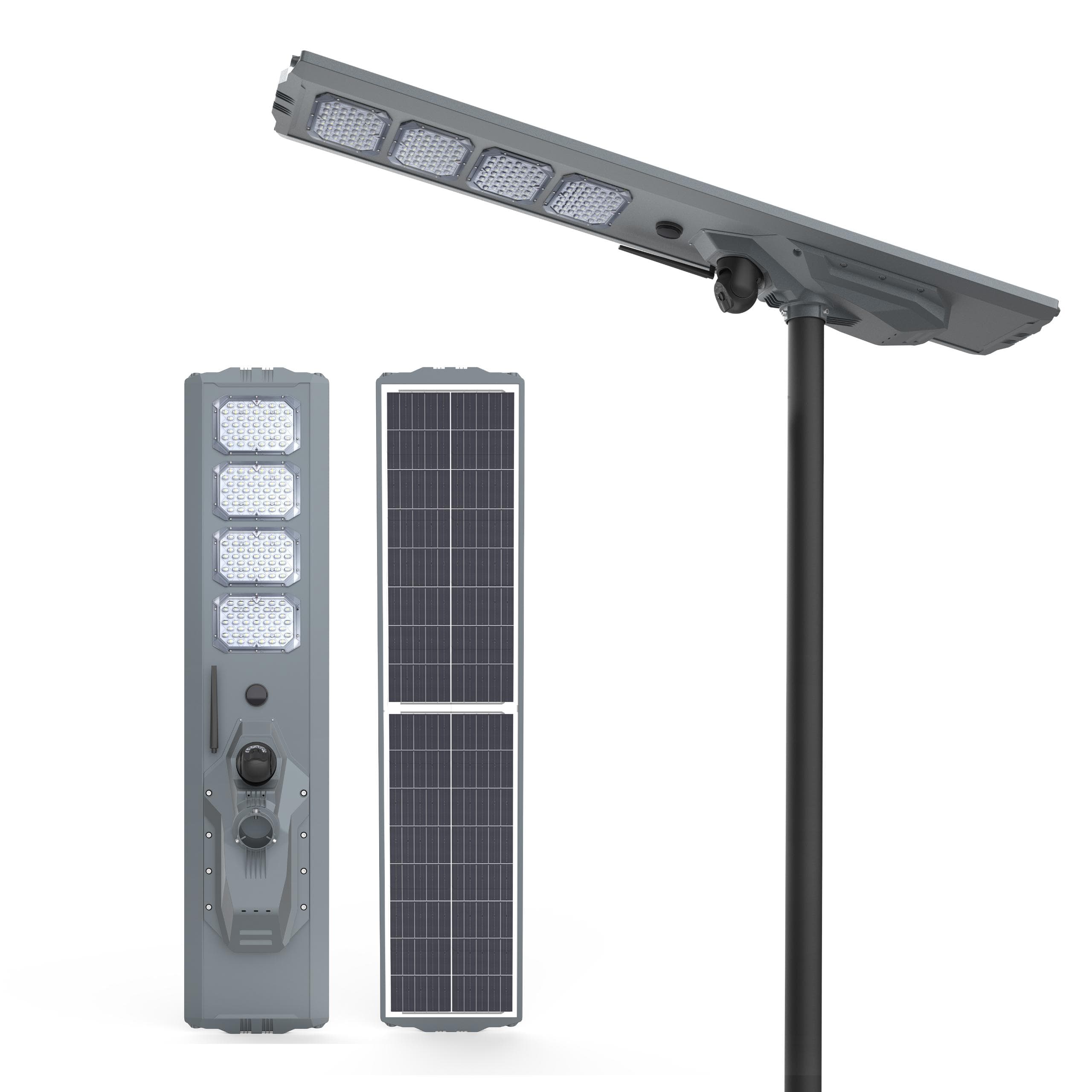400w solar powered street light (project module) + inbuilt hybrid 4g solar ptz camera