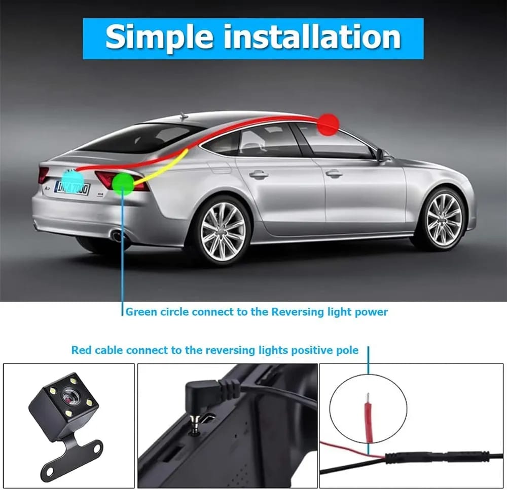 disguised mirror dash dual camera recording front and rear cam