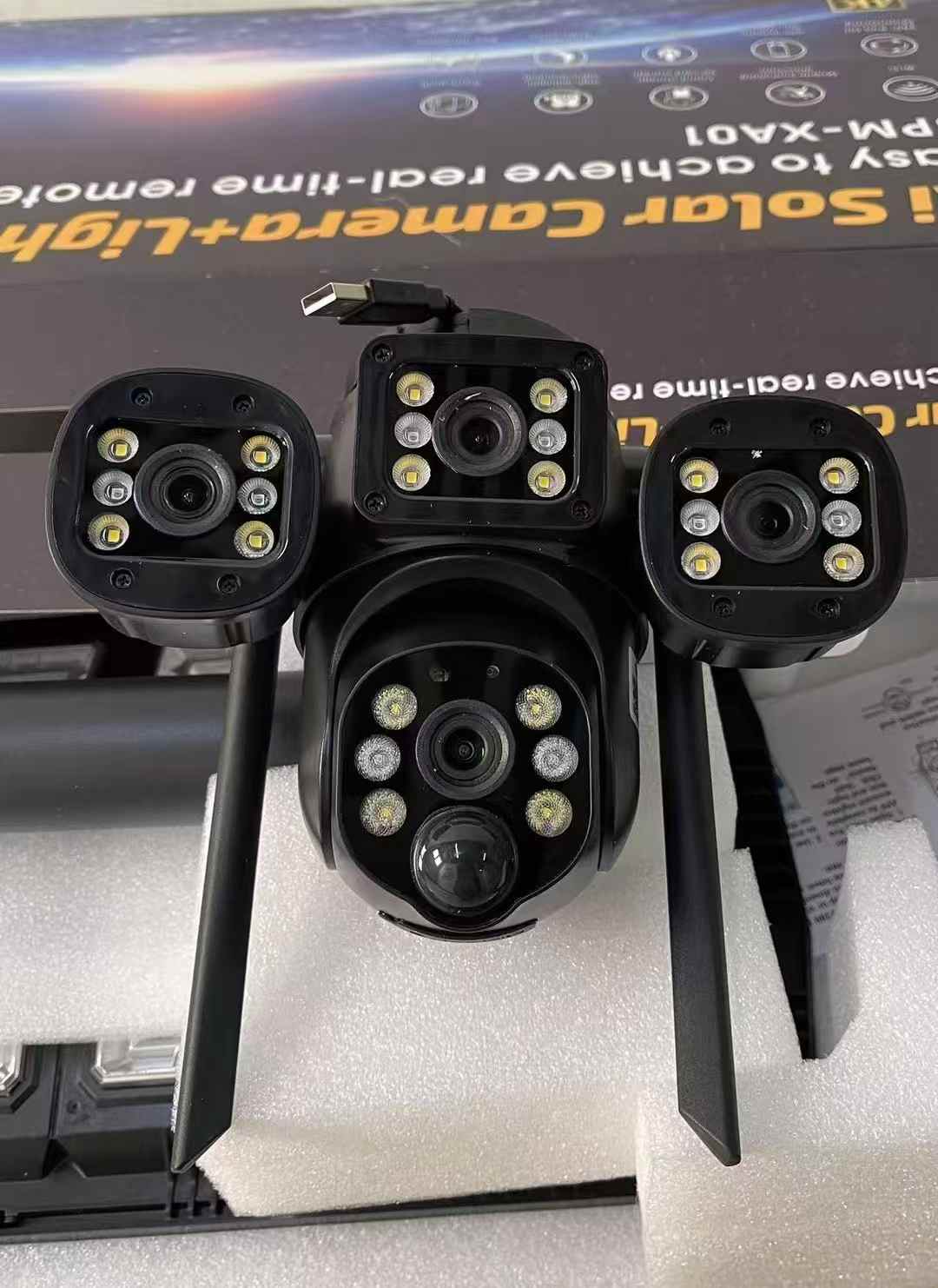 450w ai powered real 3 lens solar light ptz 4g camera 450w ai powered real 3 lens solar light ptz 4g camera